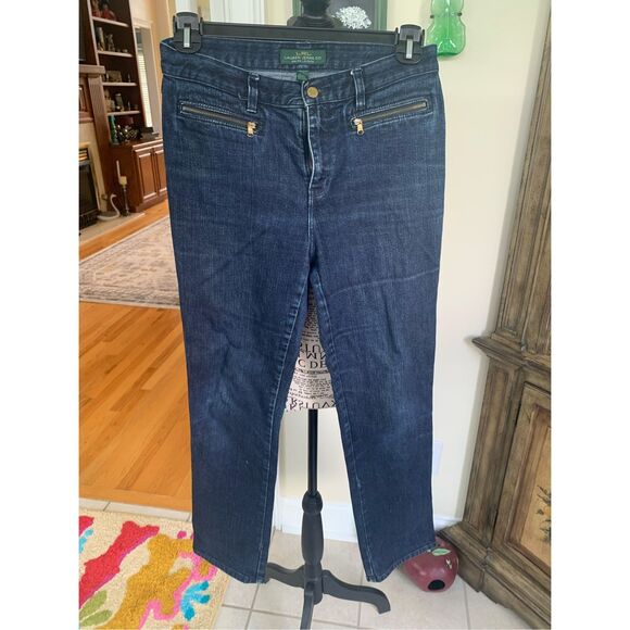 RALPH LAUREN LRL WOMENS BLUE STRETCH STRAIGHT LEG DENIM - Picture 1 of 6